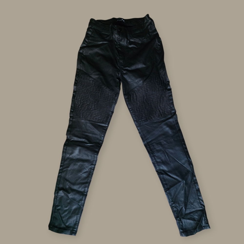 Black Women's PU Leather Pants